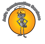 A logo of ants construction services